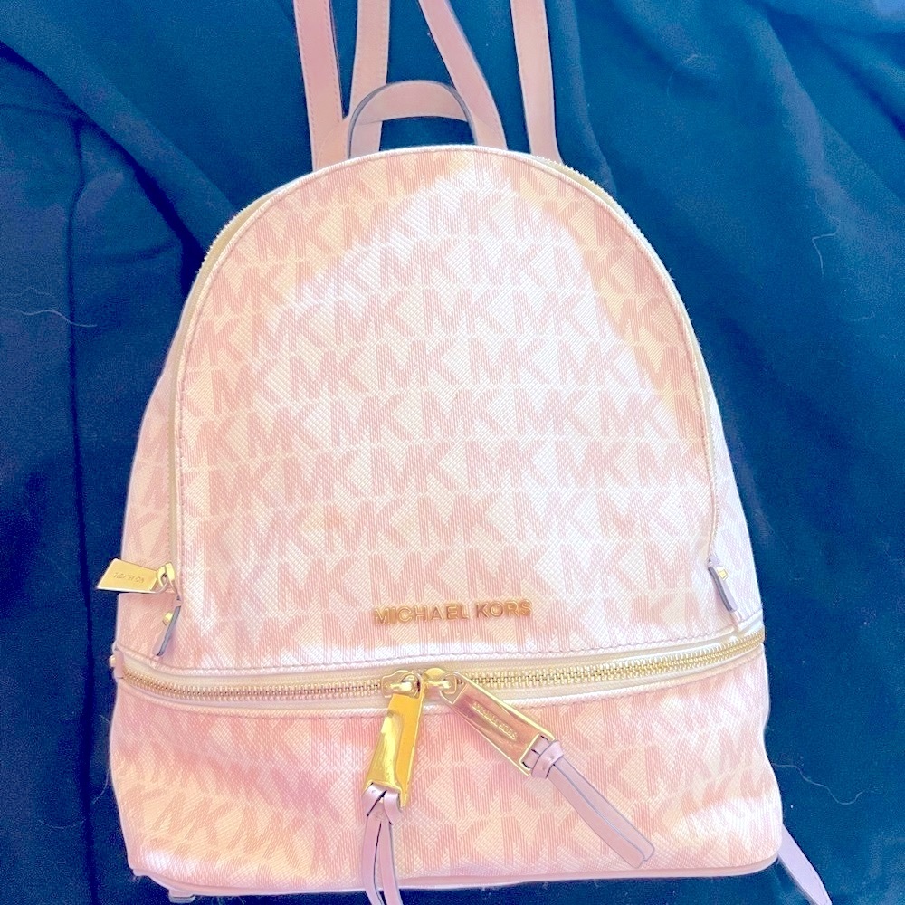Michael Kors Pink and Gold Mini Backpack